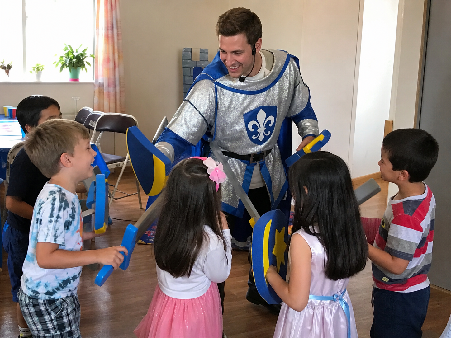 Knight entertainer at a birthday party